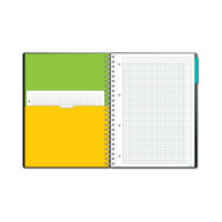 Бизнес-тетрадь Attache Selection SMARTBOOK А4, 120 листов, клетка, спираль, микроперфорация, разделители, карман, серо-бирюзовая 272652