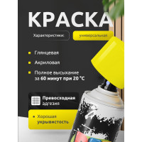 Акриловая универсальная флуоресцентная эмаль REF желтый 520 мл 1005