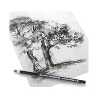 Карандаш угольный 12 шт в упаковке BRAUBERG ART CLASSIC МЯГКИЙ круглый корпус черный заточенный 181290