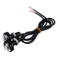Дневные ходовые огни NEW GALAXY LED, алюм. корп., диам. 23 мм, 12V, белый, 2 шт. 702-102