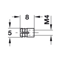 Распорная муфта Hafele латунь M4 5x8мм 051.45.004