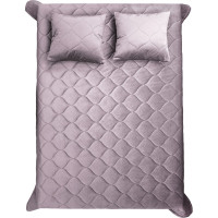 Комплект Kauffort Ляфлер покрывало стеганое 140x220 см, 2 подушки 40x40 см, ягодный 124001675