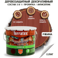 Деревозащитный декоративный состав ТЕРРАТЕКС рябина, 2.25 кг, 3 л ЭК000137001