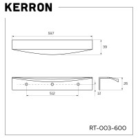 Ручка торцевая Kerron, 600 мм (фасад 18 мм), хром RT-003-600