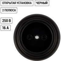 Розетка TDM ELECTRIC 2П 10А 250В черная «Виви» SQ1820-1211