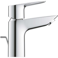 Смеситель для раковины Grohe BauEdge с ограничителем температуры и рычажным донным клапаном, размер S, хром 23328001