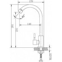Кран моно для кухни Haiba из нержавеющей стали, гайкой HB4183