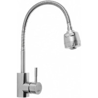 Смеситель для кухни Haiba с гибким изливом и 2-режимным аэратором, полированная сталь HB73304
