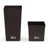 Напольное кашпо ЗПИ «Альтернатива» Ротанг 285x270x515 мм, со вставкой, мокко М8849