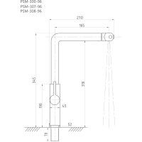 Смеситель для кухни с выдвижной мультирежимной лейкой Профсан ПСМ AISI-304 тип ГОСТ См-МОЦБИвА PSM-300-96