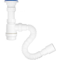Сифон для раковины MasterProf 2 в 1, 1.1/2"х40 с отводом и без для стиральной машины с гибким соединением 40х40/50 ИС.110678