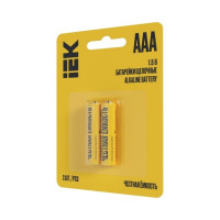 Щелочная батарейка IEK alkaline lr03/aaa (2шт/блистер) ABT-LR03-OP-L02