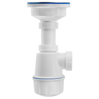 Сифон для кухонной мойки MasterProf 3.1/2"х40, для раковины на кухню, пластиковый шток, 40х40/50 ИС.110689