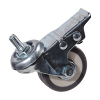 Колесо Brante поворотное 50 мм. на штыре с тормозом серая резина 33050TB 107236