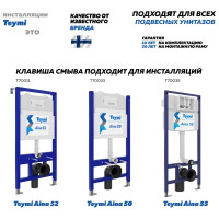 Клавиша смыва Teymi Helmi двойной смыв, белый матовый T70018WM ЦБ-00268266