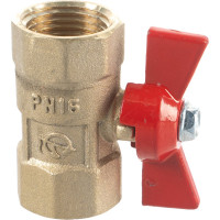 Кран шаровой ГАЛЛОП ПРАКТИК 130 15 Ру16 м/м бабочка, латунь 103252 107-4990