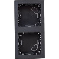 Вертикальная рамка Simon S73 Loft, 2 поста, 75х146мм, графит 73621-62