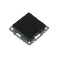 Проходной 2-клавишный выключатель IEK Brite 10а вс10-2-6-брч черный BR-V22-0-10-K02