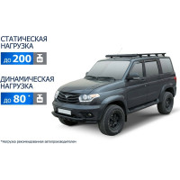 Багажник на крышу авто Rival для УАЗ patriot 2005-2016-, алюминий 6 мм, разборный, с крепежом T.6301.1