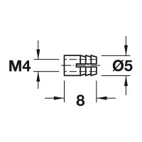 Распорная муфта Hafele латунь M4 5x8мм 051.45.004