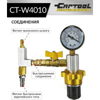 Приспособление вакуумной очистки и заправки системы охлаждения Car-tool CT-W4010