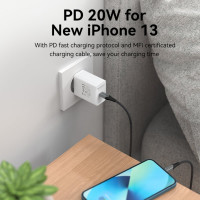 Сетевое зарядное устройство VENTION на 1 порт USB C, QC 4.0, белый, 1 шт. FADW0-EU