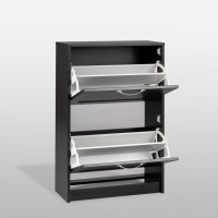 Тумба для обуви Гуд ЛАКК СИРИУС 60x25x89 см, черная, дуб венге 2.02.10.430.5