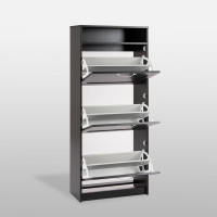 Тумба для обуви Гуд ЛАКК СИРИУС 60x25x142 см, черная, дуб венге 2.02.10.440.5