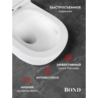 Унитаз напольный с торнадо смывом безободковый с сиденьем с микролифтом BOND F03-00