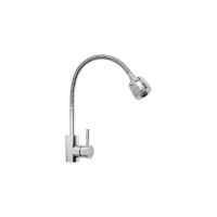Смеситель для кухни Haiba с гибким изливом и 2-режимным аэратором, полированная сталь HB73304