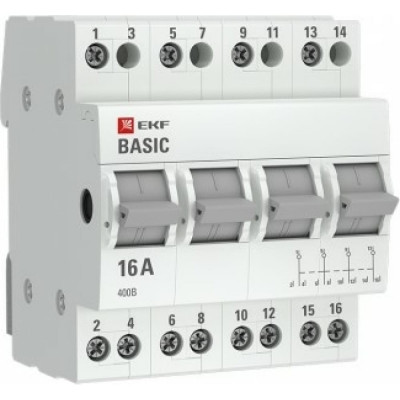 Трехпозиционный переключатель EKF 4P 16А Basic tps-4-16