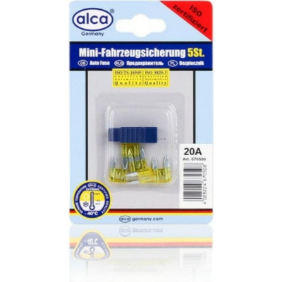 Alca Предохранители флажковые МИНИ 20 А. 5 шт. в блистере 670500