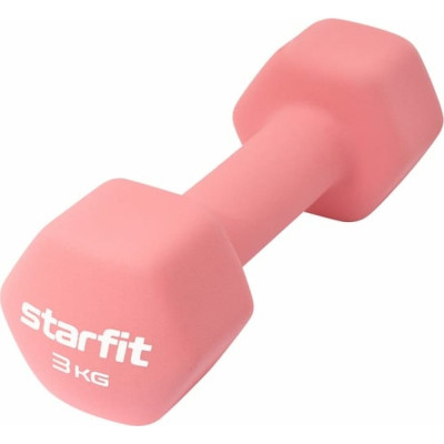 STARFIT Гантель неопреновая DB-201 3 кг, коралловый. ЦБ-00001429