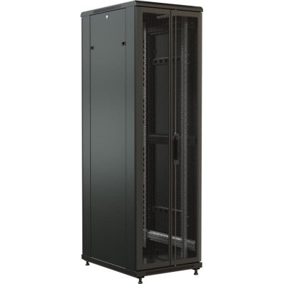 WRLine WR-TT-4266-DD-RAL9004 Шкаф напольный 19-дюймовый, 42U, 2055x600x600 мм (ВхШхГ), передняя и задняя распашные перфорированные двери (75%), цвет черный (RAL 9004) (разобранный) 520206