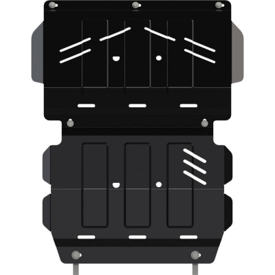 Защита картера и радиатора для MITSUBISHI L200 2006-2015 2.5 TD/ MITSUBISHI Pajero Sport II 2008-2016 2.5TD / 3.0 / sheriff 2466