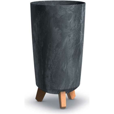 Prosperplast DGTL240E-S433 Ваза-кашпо на ножках GRACIA TUBUS SLIM BETON EFFECT d24, h44.5см антрацит 067638