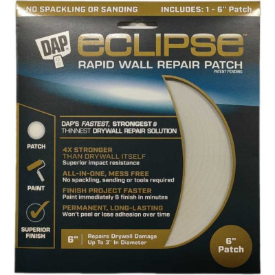 Самоклеящийся патч (заплата) DAP для экспресс ремонта без шпатлевания eclipse, размер 6" (15 см) 9166