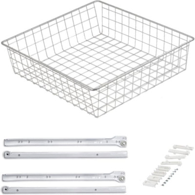 GTV Корзина выдвижная 50III (455x485x150), в модуль 500 мм, на роликовых направляющих, белая KO-SR150-50-10-K