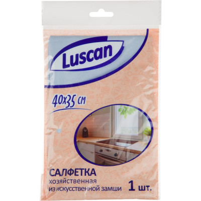 Luscan Салфетка хозяйственная искусст замша 250г/м2 40x35см , 1604414