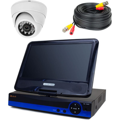 PS-link Комплект видеонаблюдения AHD 2мп KIT-A9201HD 1 камера для помещения с монитором 4391