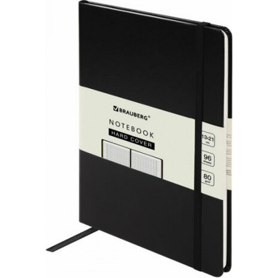 BRAUBERG Блокнот А5 130x210мм,ULTRA, балакрон, 80г/м2, 96л, клетка, черный, 113032