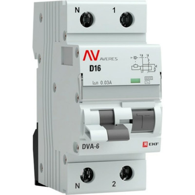 Дифференциальный автомат EKF DVA-6 AVERES rcbo6-1pn-16D-30-ac-av