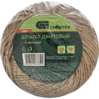 СИБРТЕХ Шпагат джутовый,L 60 м,5-ниточный,2800 текс,30 кгс//,Рос 93882