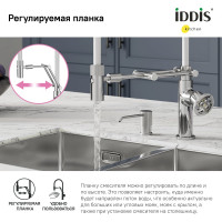 IDDIS Смеситель для кухни с гибким изливом хром Grange GRASBFLi05