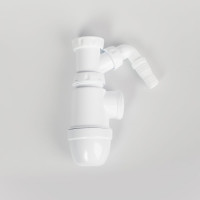 IDDIS Сифон для двойной мойки с выпуском 3 1/2 с переливом и отводом, kitchen line, , S21UPS0i84