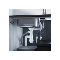 IDDIS Cифон для мойки с выпуском 3 1/2 с переливом и и отводом, kitchen line, , S11UPS0i84
