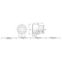 Головка торцевая 6-гранная (1 3/4''; 3/4'') Станкоимпорт Г.34.43.Д.1х3/4