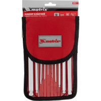 Набор удлиненных имбусовых ключей с шаром MATRIX HEX 1.5–12 мм, CrV, сатинирование, чехол, 10 шт. 12311