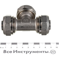 Обжимной тройник 26 никелированный Uni-Fitt 666N8880