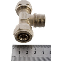 Тройник обж-Н-обж 16х1/2x16 никелированный Uni-Fitt 668N6260